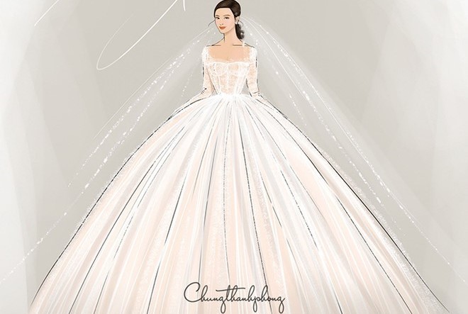 Thiết kế váy cưới của Chung Thanh Phong dành cho Đông Nhi.