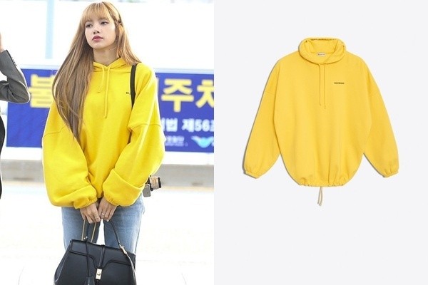 Để sở hữu mẫu áo nỉ màu vàng rực rỡ này, Lisa phải bỏ ra $950 (tương đương 22 triệu đồng). Được biết thiết kế áo đắt đỏ này đến từ nhà mốt đình đám Balenciaga.