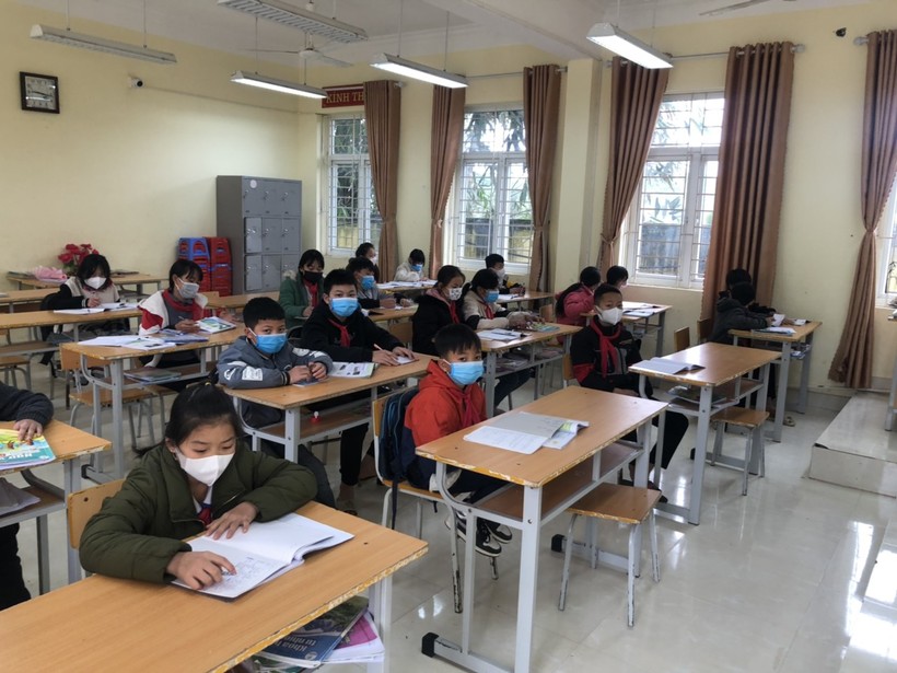 Học sinh bậc THCS của Trường Tiểu học- THCS Đồng Sơn học trực tiếp tại trường