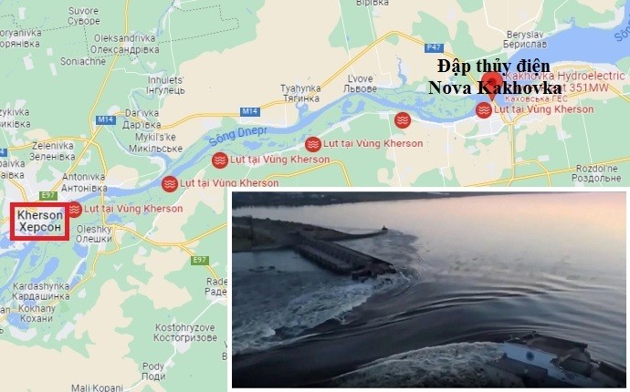 Vụ phá đập Kakhovka, Nga nói 'mặt trời đang mọc đằng tây'