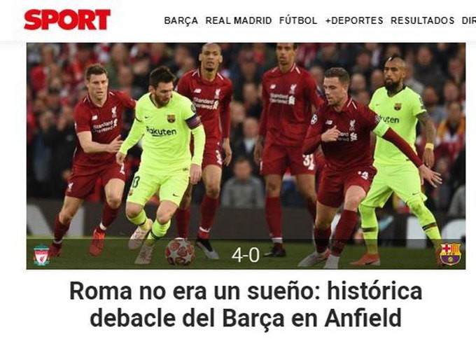Tờ Marca (Tây Ban Nha): "Thảm họa ở Anfield". 