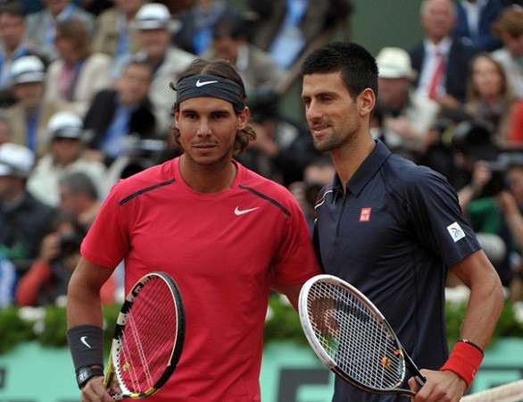 Nadal (trái) và Djokovic sẽ đụng độ nhau ở trận chung kết Rome Masters 2019