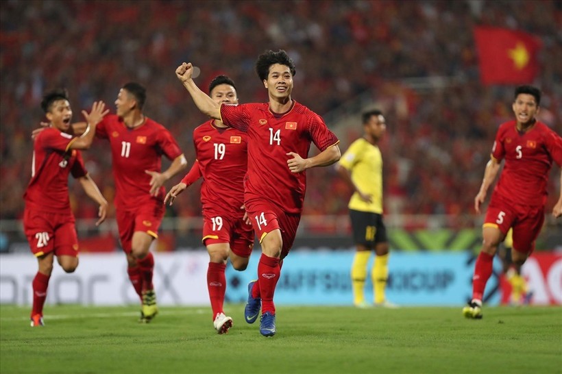 ĐT Việt Nam thăng hạng trên BXH FIFA. Ảnh Sơn Tùng