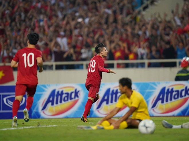 Quang Hải ghi bàn thắng duy nhất cho tuyển Việt Nam